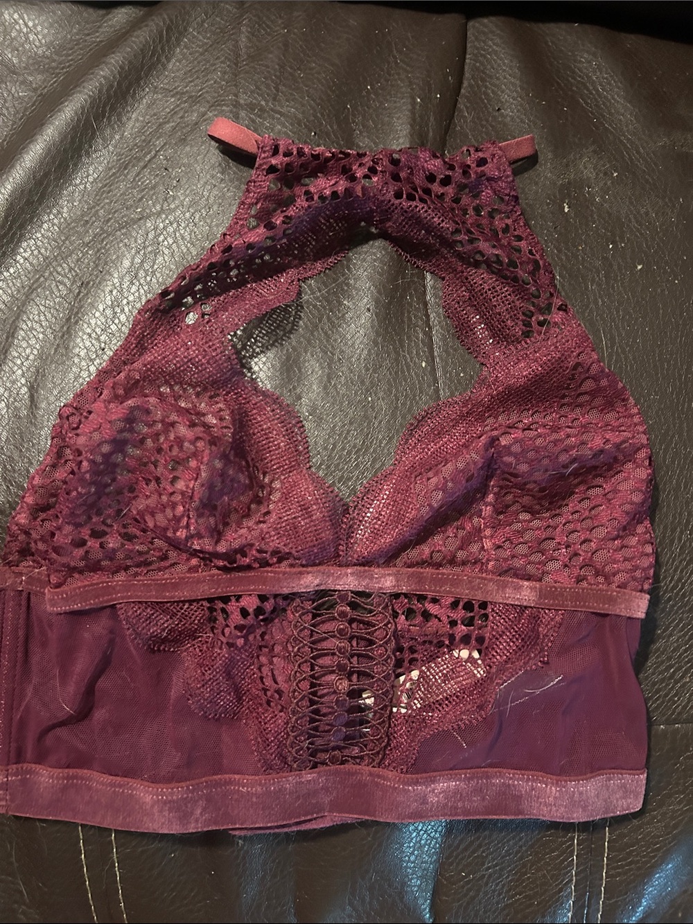 Victoria's Secret Plum Lace Halter Bralette